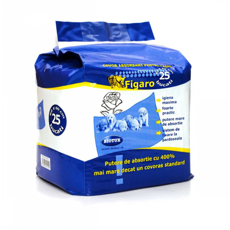 Covorase absorbante - Covor absorbant pentru caini figaro 60x60cm 25 buc/pachet