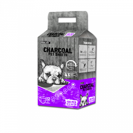 Igiena si ingrijire caini - Covorase Absorbante ABSORB PLUS CHARCOAL Medium 35x45cm, 96h, Pachet 100 Buc
