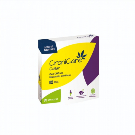 Pisici - Colier cu eliberare continua de CBD, CroniCare, Stangest, 60cm