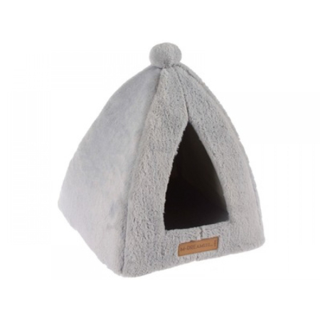 Paturi, perne si cosuri pentru pisici - Culcus pentru pisici YULL Tipi Gri 37 x 37 x 37 cm