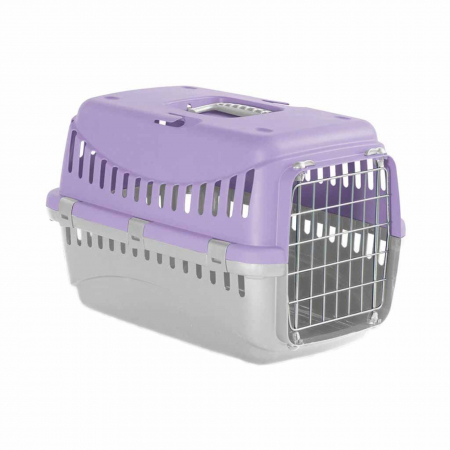 Custi transport - Pisici - Cusca transport animale MPB GIPSY L, 58x38x38 cm, usa metal, Lila