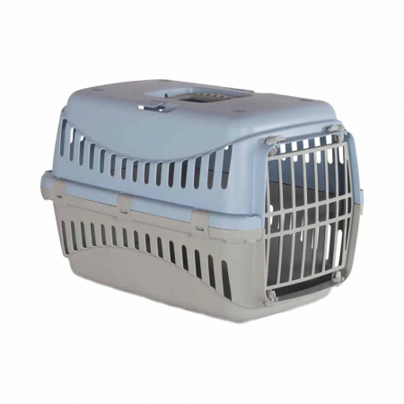 Custi transport - Pisici - Cusca transport animale MPB GIPSY S, 46x31x32 cm, usa plastic, Albastru