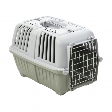 Custi transport - Pisici - Cusca transport Pratiko 1 Metal Verde - 48×31,5x33 cm