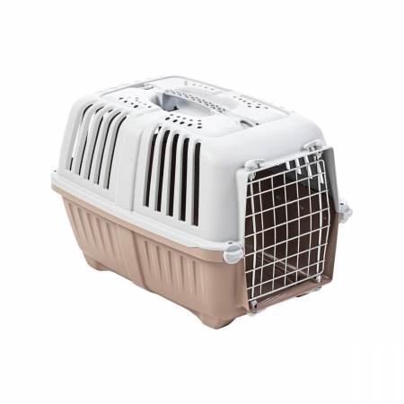 Custi transport - Pisici - Cusca transport Pratiko 2 Metal Rosie - 55x36x36 cm