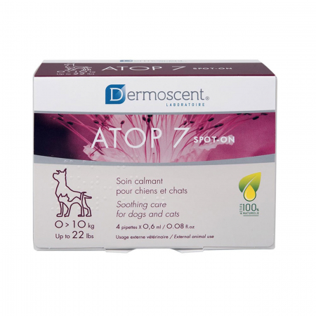 Dermatologice Pisici - Dermoscent ATOP 7 Spot On pentru caini si pisici, 0-10 kg, 4 pipete