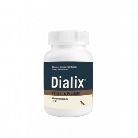 Suplimente nutritive, vitamine - Supliment alimentar pentru consolidarea muschiilor vezicii urinare si pentru functionarea optima la animalele geriatrice și masculi necastrati, DIALIX Vesical & Prostate, VetNova, 45 comprimate