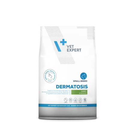Caini - Dietă dermatologică completă pentru câini de talie mică Vet Expert DERMATOSIS Iepure & Cartof 2 KG