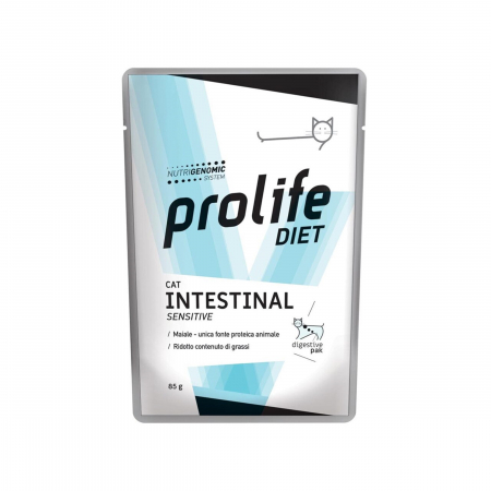 Diete veterinare pisici - Dieta veterinara umeda prolife intestinal sensitive pentru pisici plic 85g