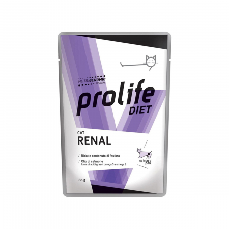 Pisici - Dieta veterinara umeda prolife renal pentru pisici plic 1x85g