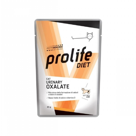Pisici - Dieta veterinara umeda prolife urinary oxalate pentru pisici plic 85g