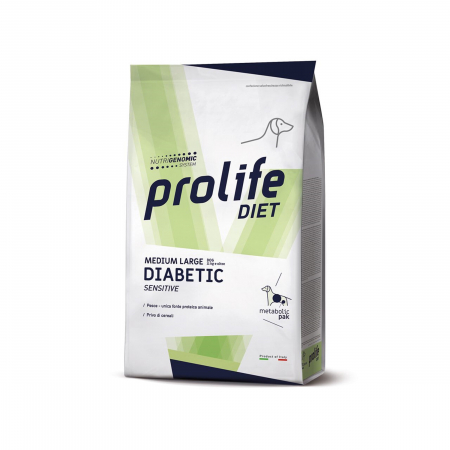 Caini - Dieta veterinara uscata prolife diabetic sensibil pentru caini de talie medie/mare 8 kg