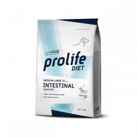 Caini - Dieta veterinara uscata prolife intestinal sensibil pentru caini de talie medie/mare 8 kg