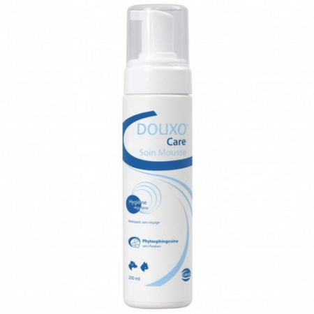 Dermatologice Pisici - Douxo Care Mousse Spuma Curatare Uscata, flacon x 200 ml