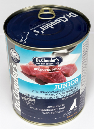 Hrana Umeda Caini - Dr. Clauder`s Selected Meat Junior, 800 g