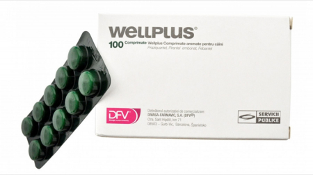 Antiparazitare interne si externe - Comprimate antiparazitare caini - Wellplus - 10 comprimate