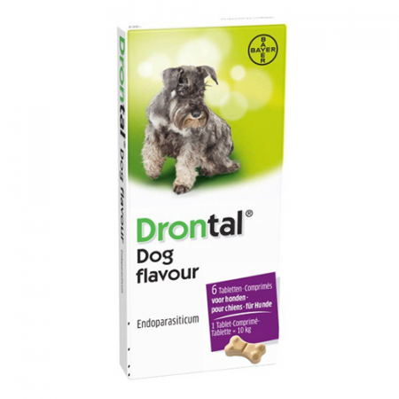 Antiparazitare interne si externe - Drontal Dog Flavour, Cutie 6 tablete