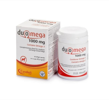 Suplimente nutritive, vitamine - Duomega Dogs 30 softgel capsules 1000 mg – Suport Omega 3 pentru caini