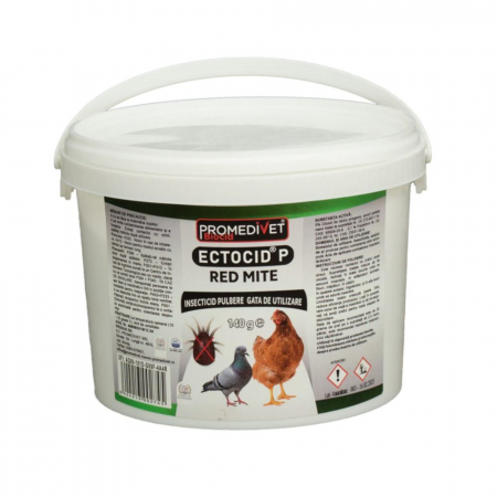 Farmacie pasari - Ectocid pulbere antiparazitara pentru pasari, P red mite 140gr