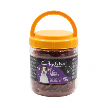 Recompense delicioase pentru caini Agility, Fasii moi de rata, 500g [1]