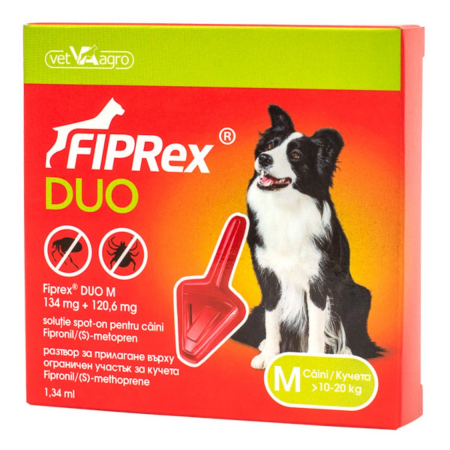 Deparazitare externa - Fiprex Duo M Dog 10-20 kg x 1 pipeta antiparazitare