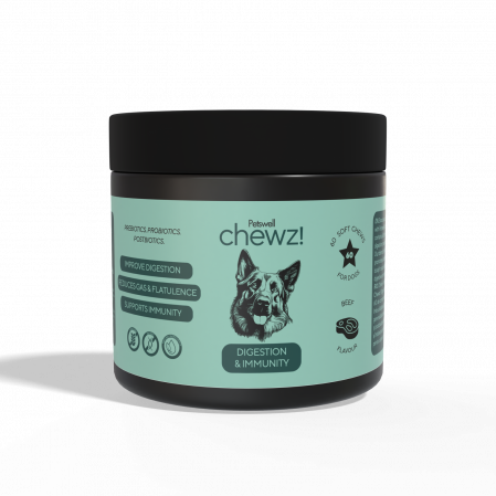 Suplimente nutritive, vitamine - Petswell chewz! Digestion & Immunity 60 comprimate masticabile cu vita