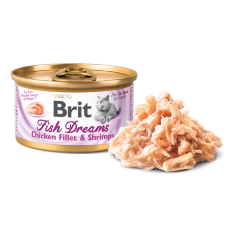 Hrana Umeda - Brit Fish Dreams cu pui si creveti in suc propiu, 80 g