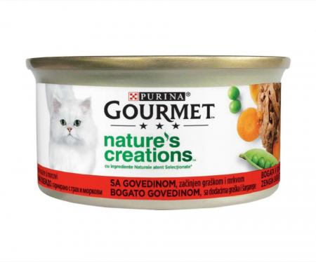 Hrana Umeda - Gourmet Nature's Creations, Bogat in vita cu mazare si morcovi, 85 g