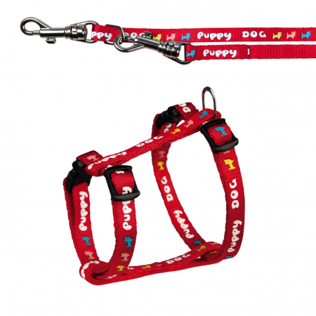 Accesorii caini - Set Lesa 2.00 m Reglabila si Ham 23-34 cm/8 mm Rosu