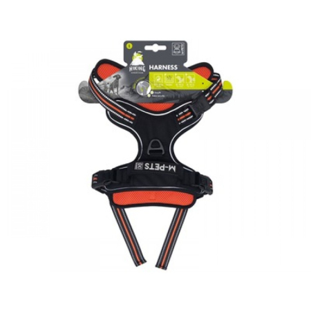 Caini - Ham HIKING M-PETS, L, portocaliu, 2,5 cm x 45-95 cm