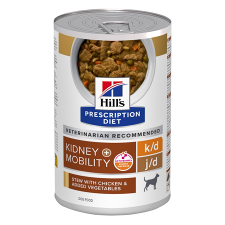 Diete veterinare caini - Hill's PD Canine k/d + Mobility Chicken & Vegetable Stew 354 g