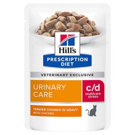 Diete veterinare pisici - Hill's PD Feline c/d Stress Chicken 85 g (plic)