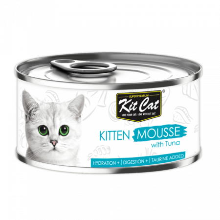 Hrana Umeda - Hrana umeda pentru pui de pisica, Kit Cat Kitten, Mousse de ton, 80g