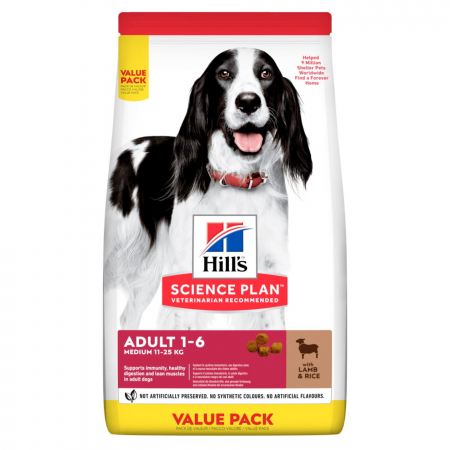 Caini - Hill's SP Canine Adult SP CANINE  Adult mediu cu miel şi orez 18 KG Value Pack
