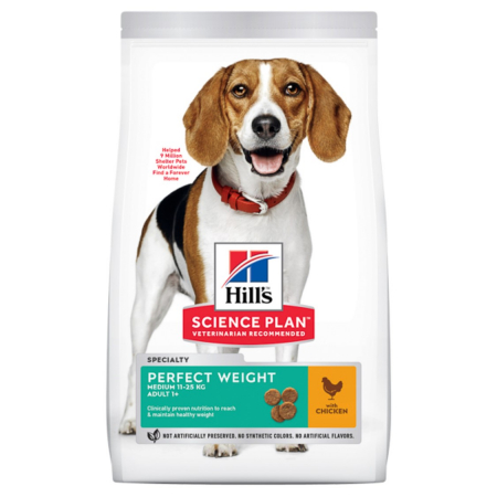 Hrana Uscata Caini - Hill's SP Canine Adult Perfect Weight Medium Chicken 12 kg