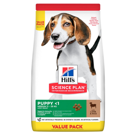 Caini - Hill's SP Canine Puppy Medium Lamb and Rice 18 kg Value Pack