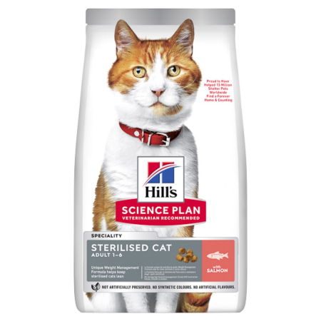 Hrana Uscata Pisici - Hill's SP Feline Adult Sterilised Salmon 1.5 kg