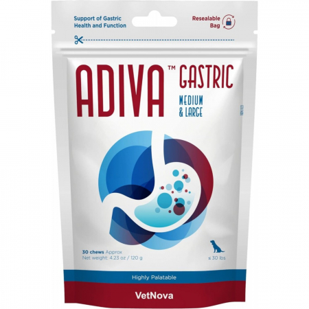 Afectiuni Digestive - Hrana complementara, protectie gastrica completa, ADIVA® Gastric Chews Medium & Large, VetNova, 30 chews