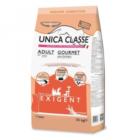 Hrana Uscata Pisici - Hrana uscata pentru pisici Unica Classe Adulta Delicata si Exigenta, cu Somon, 10kg