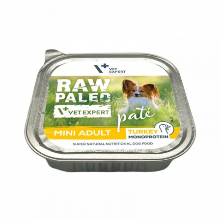 Hrana umeda pentru caini, adult, RAW PALEO PATE, curcan, 150 g [1]