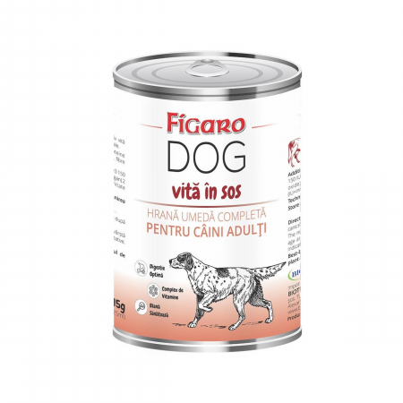 Hrana Umeda Caini - Hrana umeda pentru caini figaro dog Vita in sos conserva 415 g