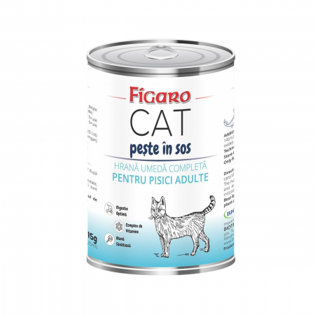 Pisici - Hrana umeda pentru pisici figaro cat Peste in sos conserva 415g