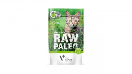 Pisici - Hrana umeda pentru pisici sterilizate, RAW PALEO CAT, carne de vanat, 100 g