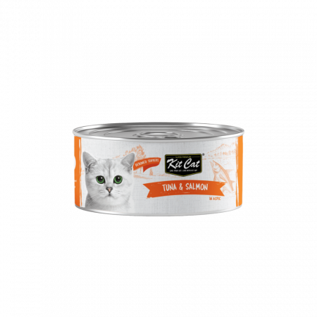 Hrana Umeda - Hrana umeda pentru pisici, Kit Cat, Ton fără Oase & Topping de Somon, 80g