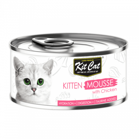 Hrana Umeda - Hrana umeda pentru pui de pisica, Kit Cat Kitten, Mousse de Pui, 80g