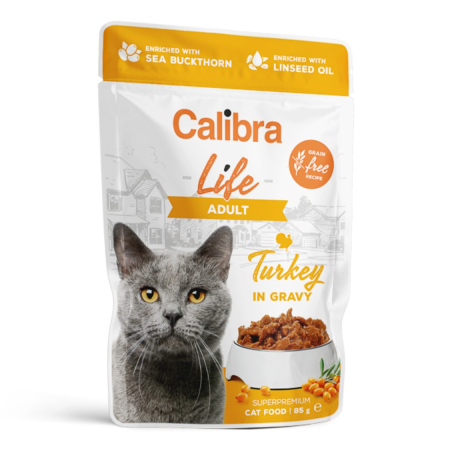 campanie royal saci adult - Hrana umeda pisici, Calibra Cat Life Pouch Adult Turkey in Gravy 85 g