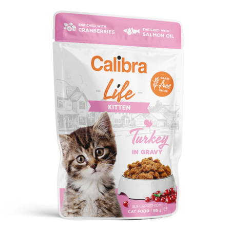 campanie royal saci adult - Hrana umeda pisici, Calibra Cat Life Pouch Kitten Turkey in Gravy 85 g