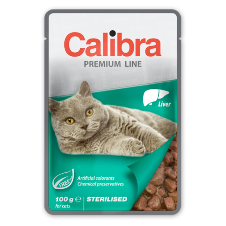 Hrana Umeda - Hrana umeda pisici, Calibra Cat Pouch Premium Line Sterilised Liver 100 g