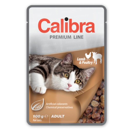 Hrana Umeda - Hrana umeda pisici, Calibra Cat Pouch Premium Line Adult Lamb & Poultry 100 g
