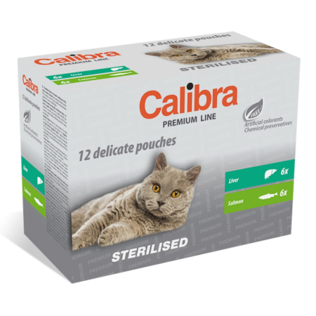 Hrana Umeda - Hrana umeda pisici, Calibra Cat Pouch Premium Line Sterilised Multipack 12X100 g