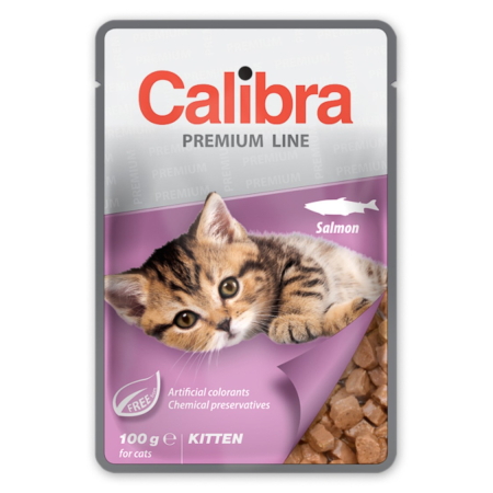 Hrana Umeda - Hrana umeda pisici, Calibra Cat Pouch Premium Line Kitten Salmon 100 g
